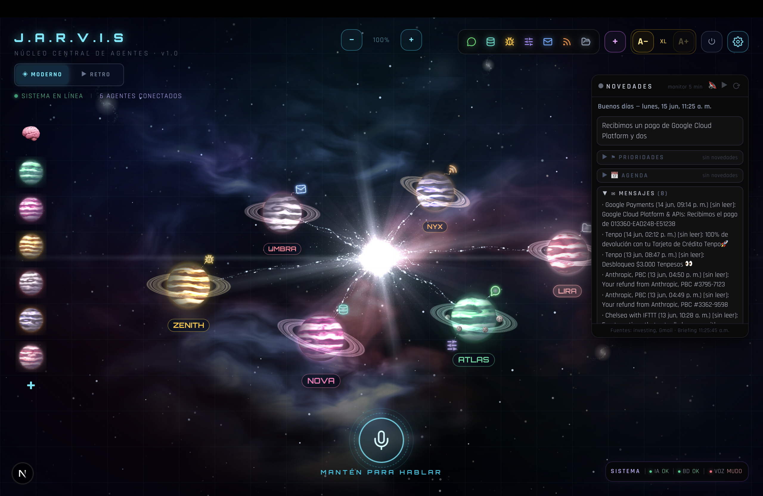 IA Galaxy — agentes autónomos modulares